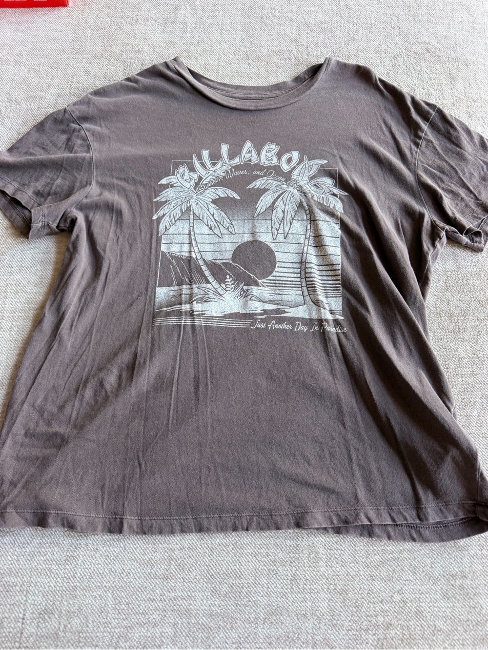 Billabong Short-Sleeve Tee in Dark Gray with Palm Graphic
